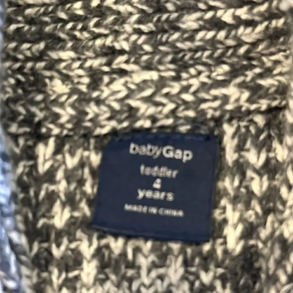 Baby Gap Boys Grey Four Button Cardigan Holiday Sweater Size 4 Years